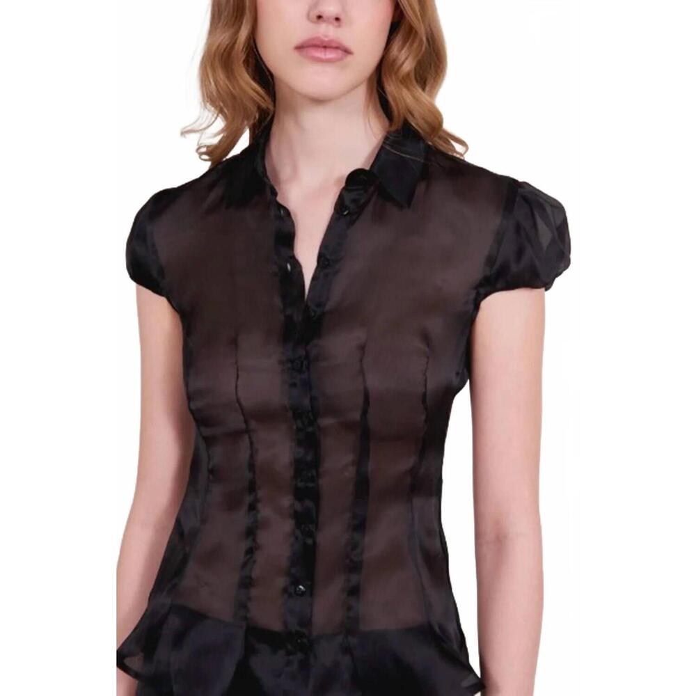 NEW ALFIE abby button front shirt in black